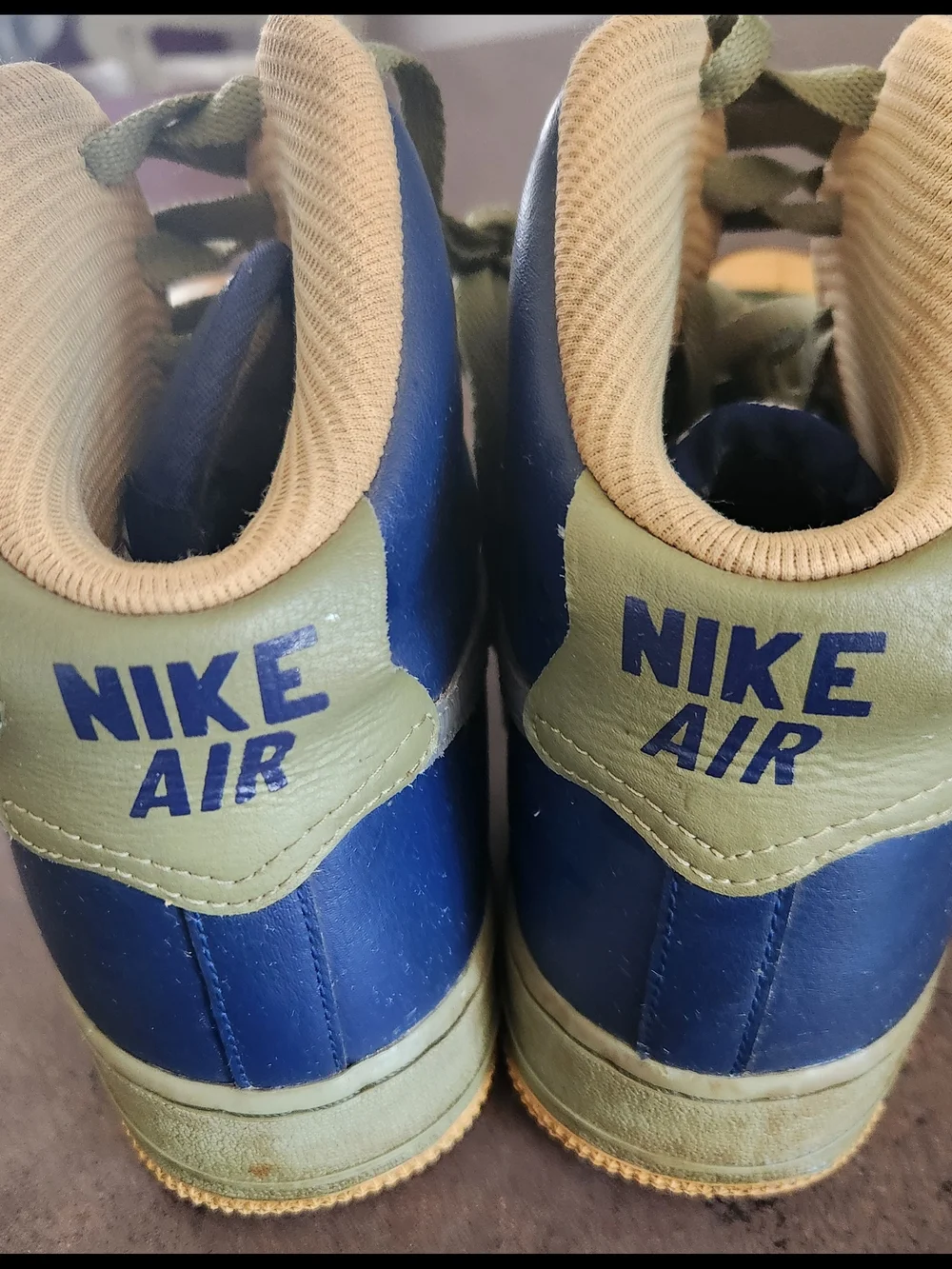 Nike Air Force 1 Men’s High-Top Sneakers in Blue And Gold